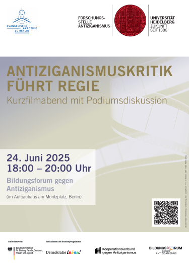 Poster der Veranstaltung am 24.06.2025 unter dem Titel „Antiziganismuskritik führt Regie“